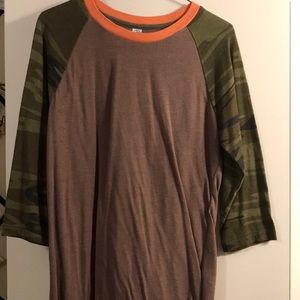 Alternative Apparel  unisex Camo 3/4 Sleeve